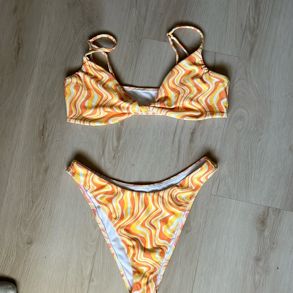 Two piece multi colored pattern bikini